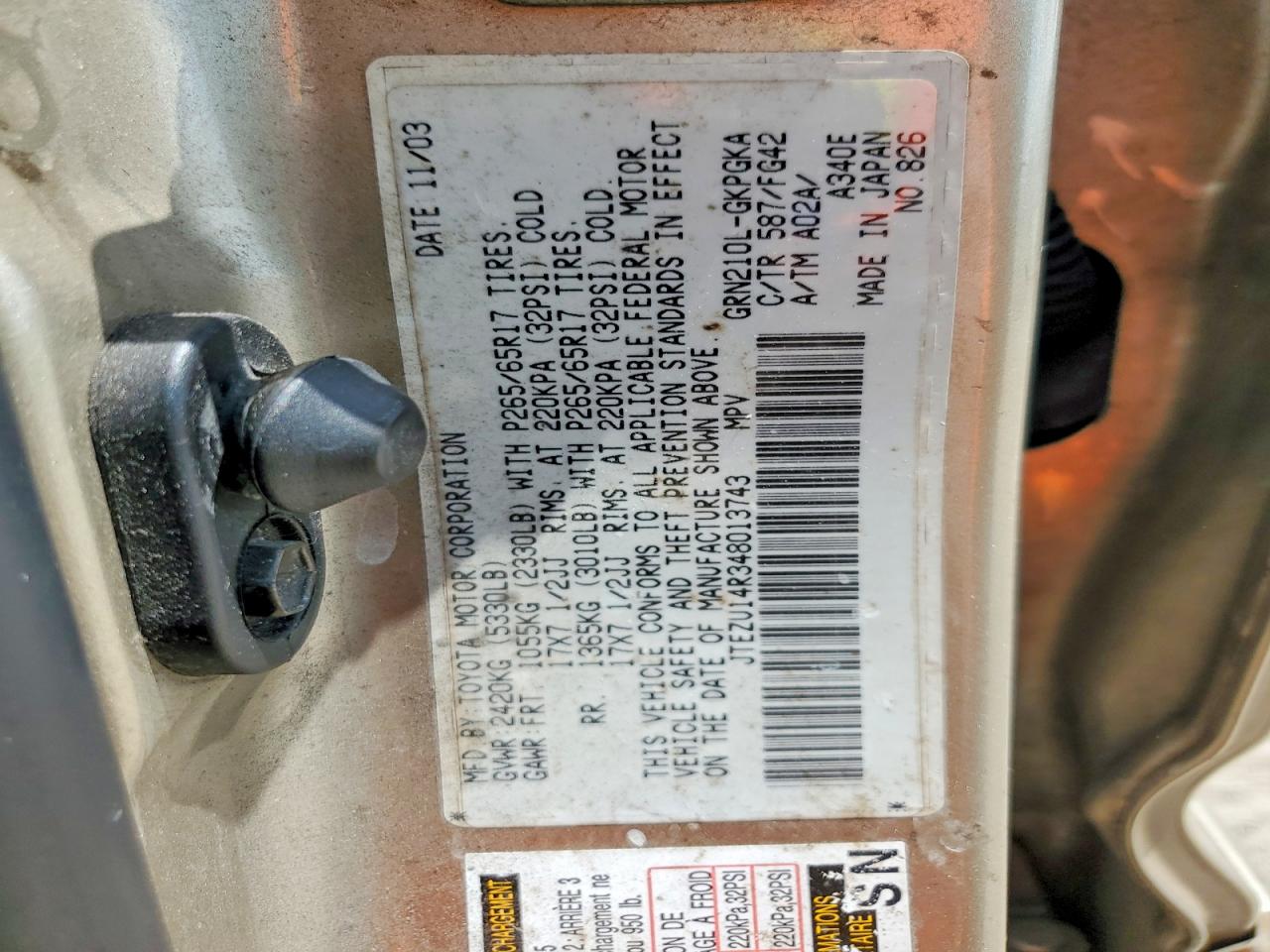 2004 TOYOTA 4RUNNER
