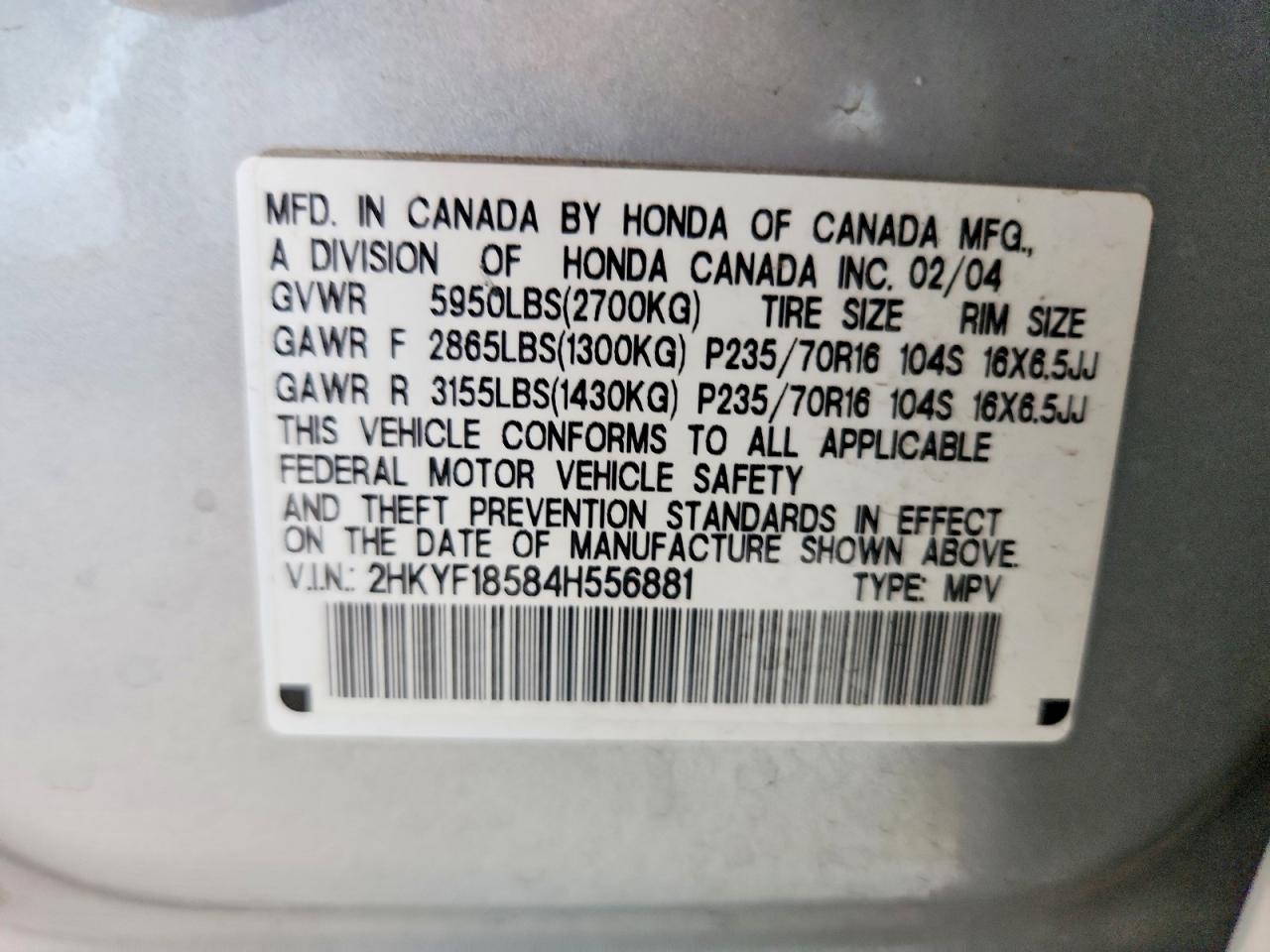 2004 HONDA PILOT