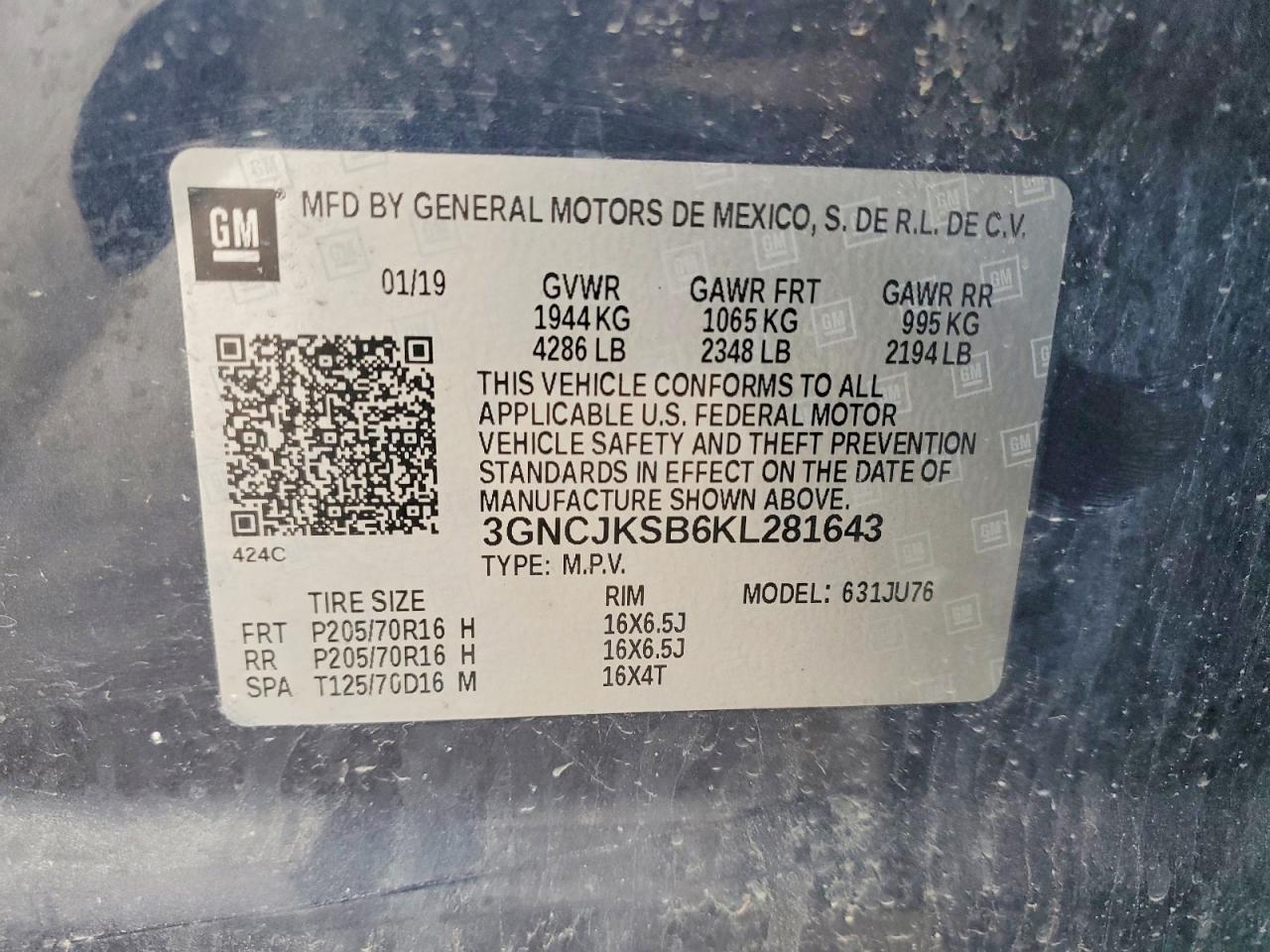 2019 CHEVROLET TRAX