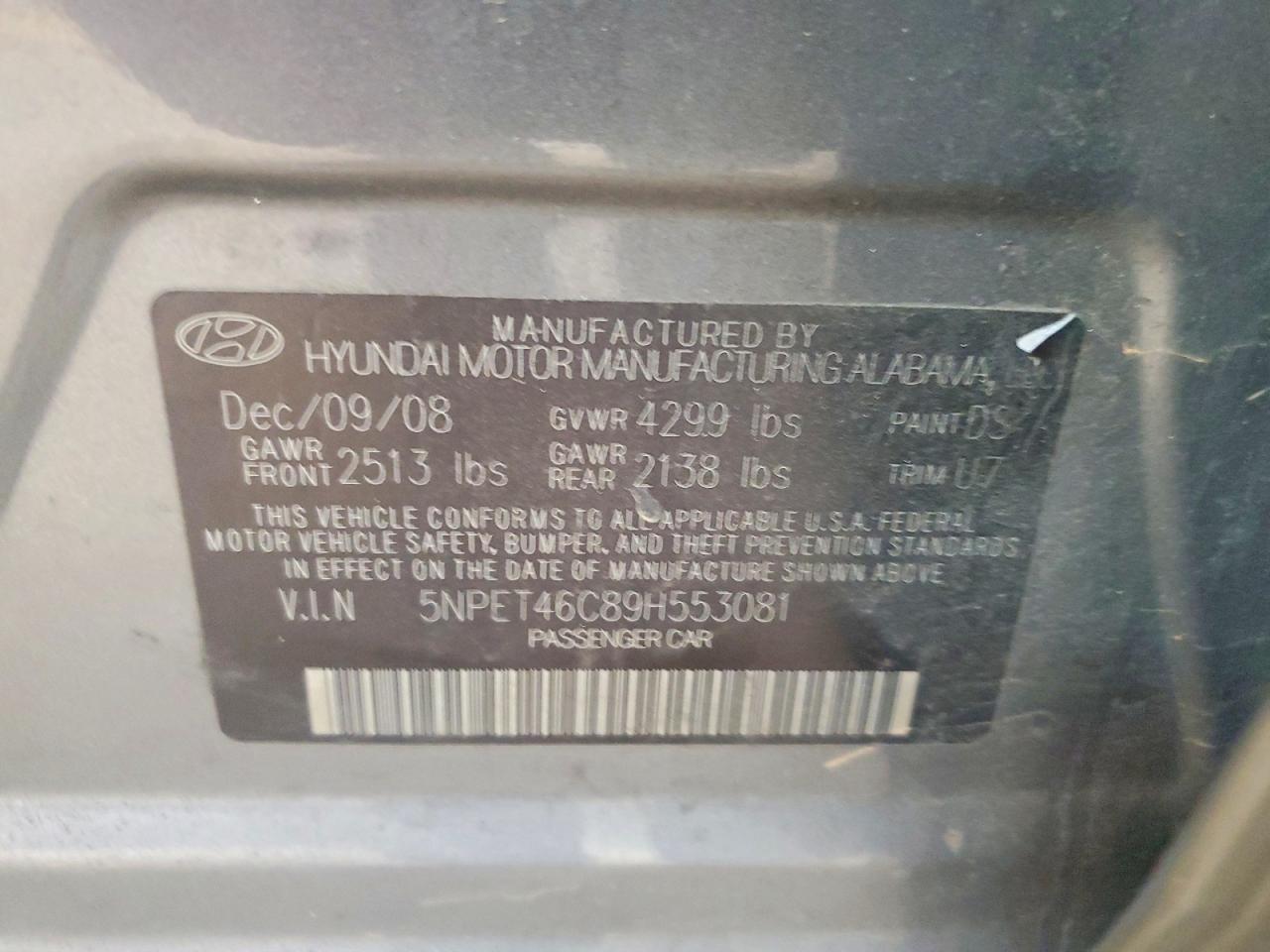 2009 HYUNDAI SONATA