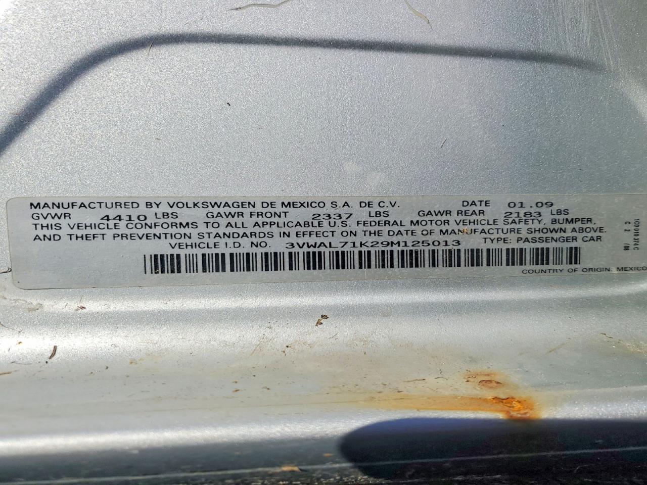 2009 VOLKSWAGEN JETTA