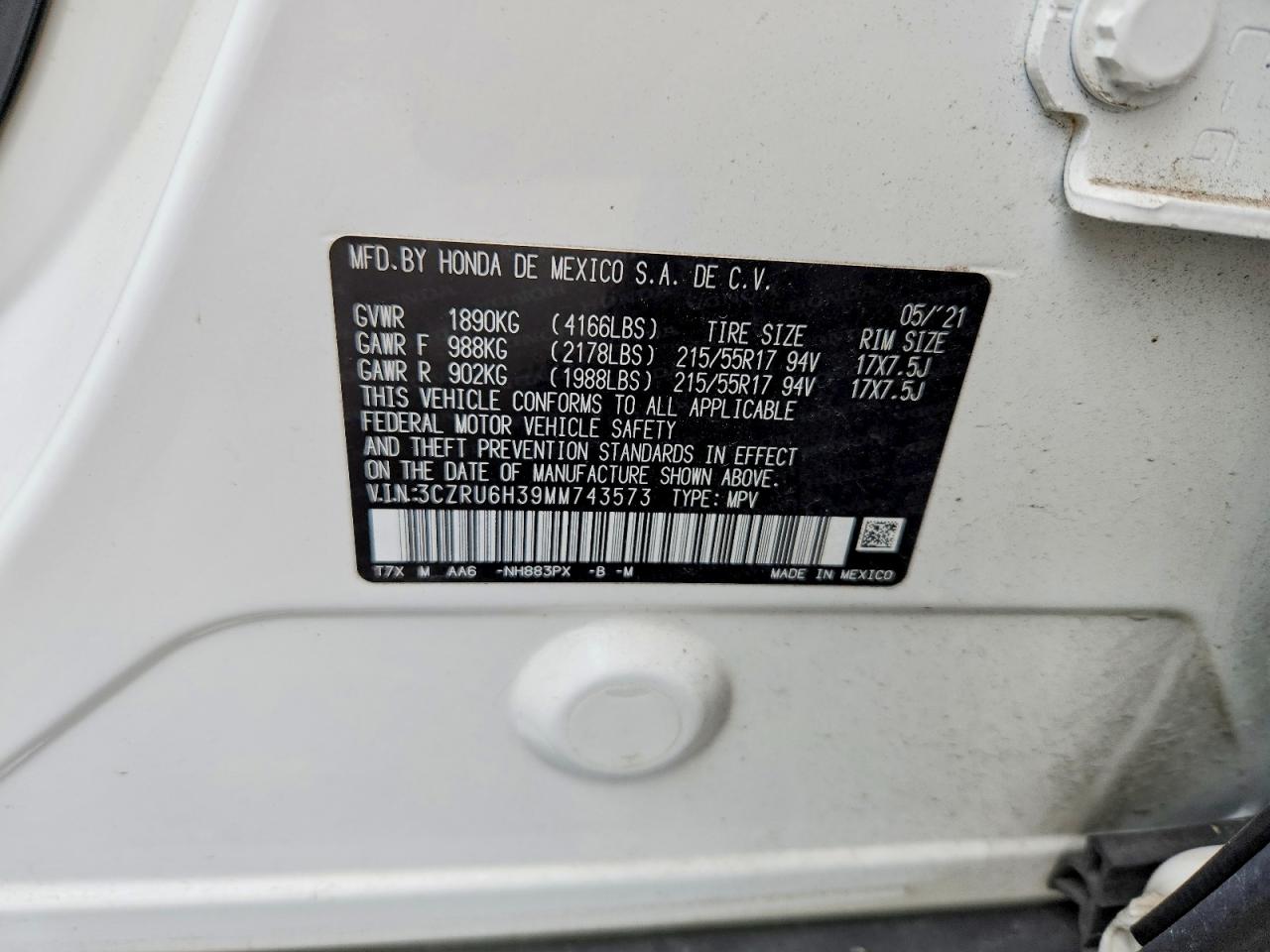 2021 HONDA HR-V
