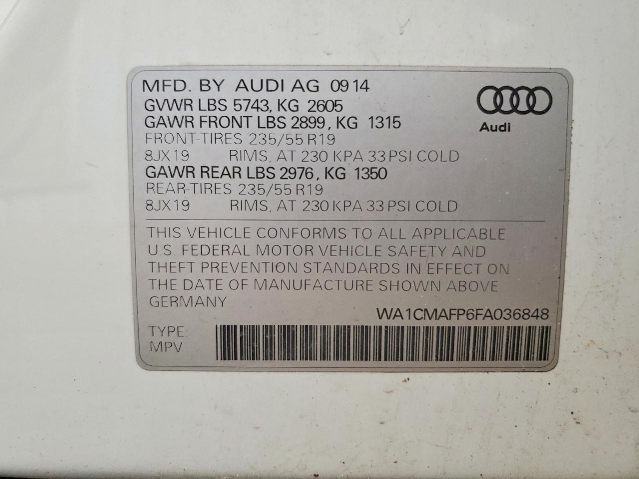 2015 AUDI Q5