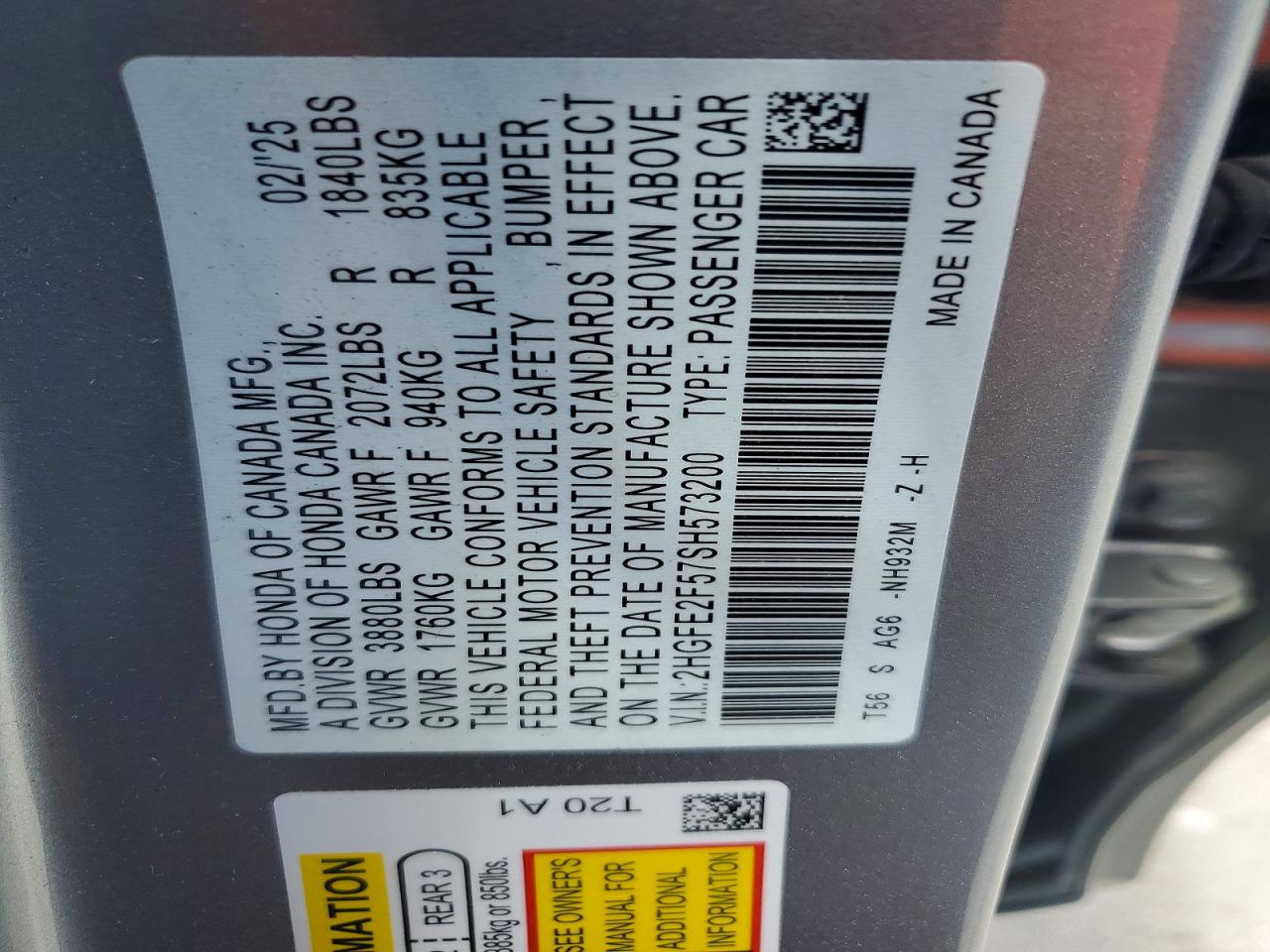 2025 HONDA CIVIC