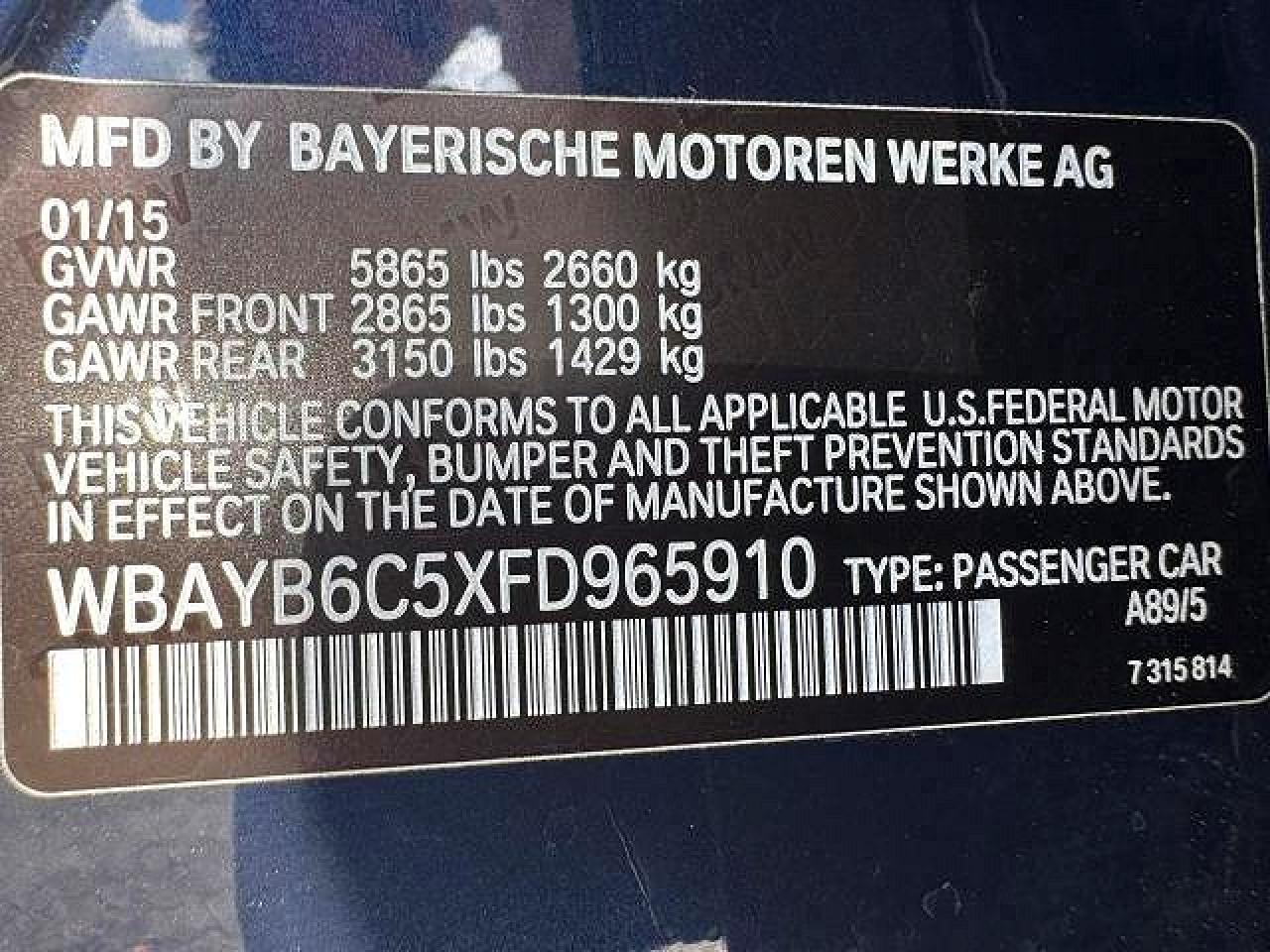2015 BMW 7 SERIES
