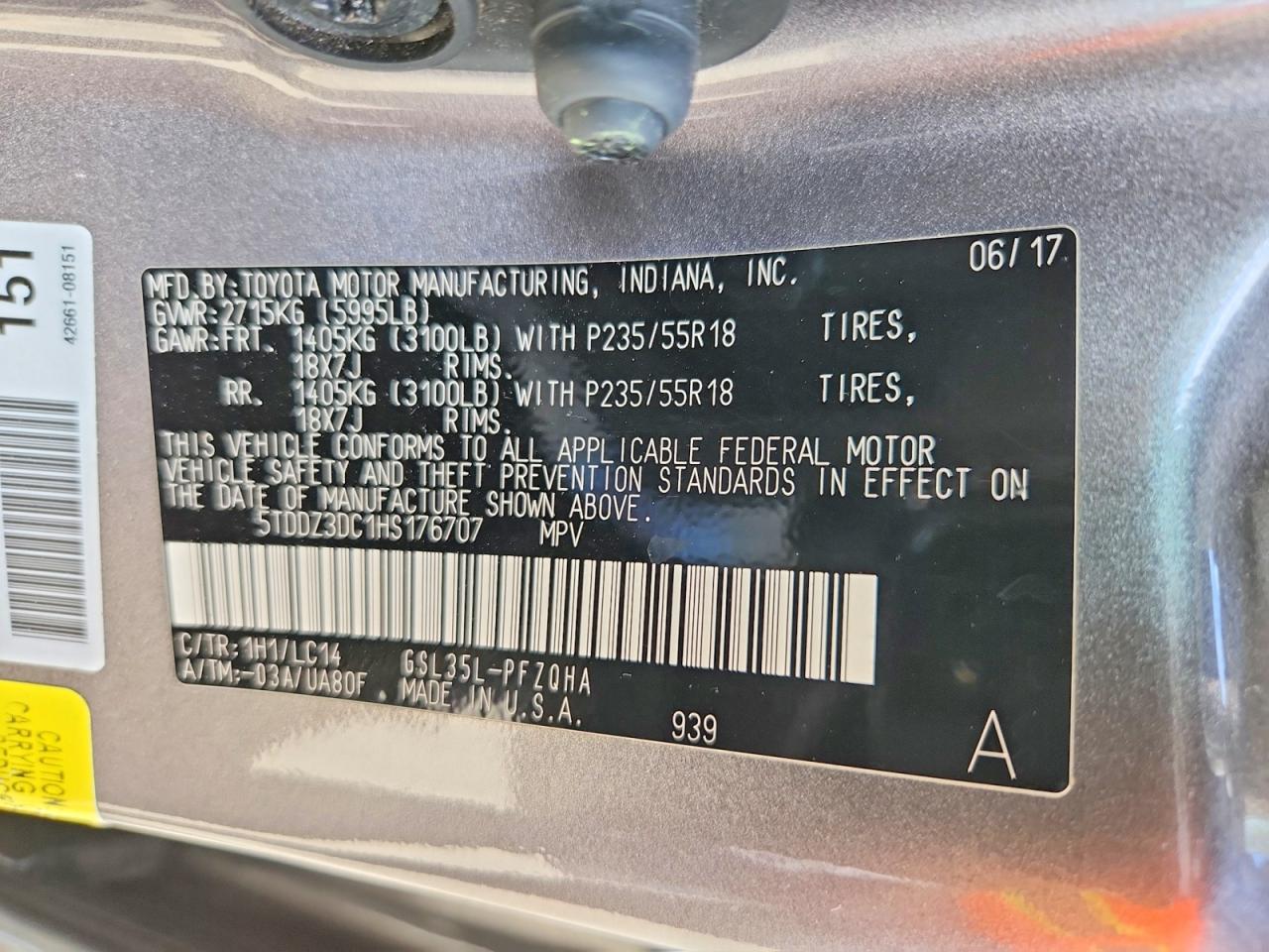 2017 TOYOTA SIENNA