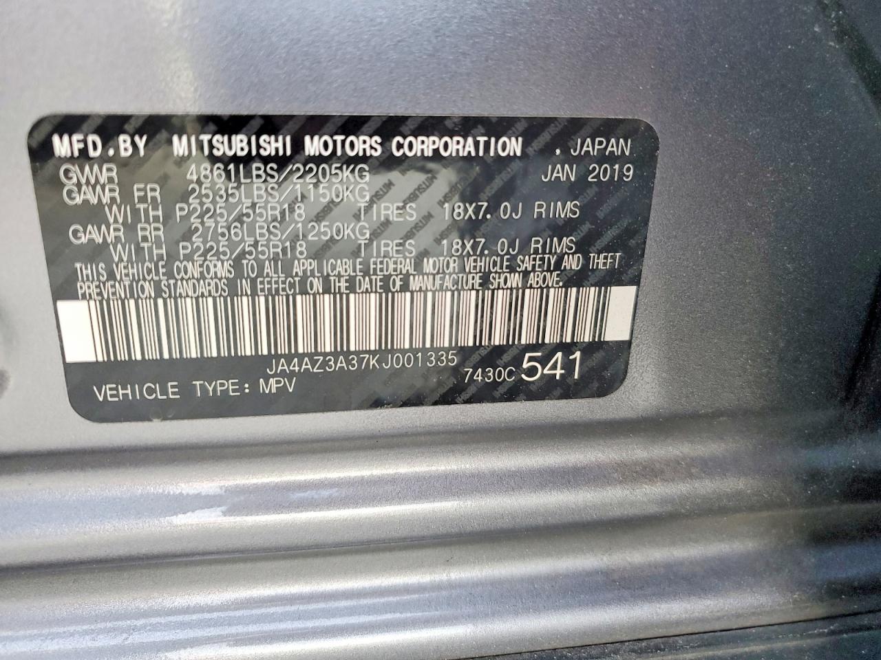 2019 MITSUBISHI OUTLANDER