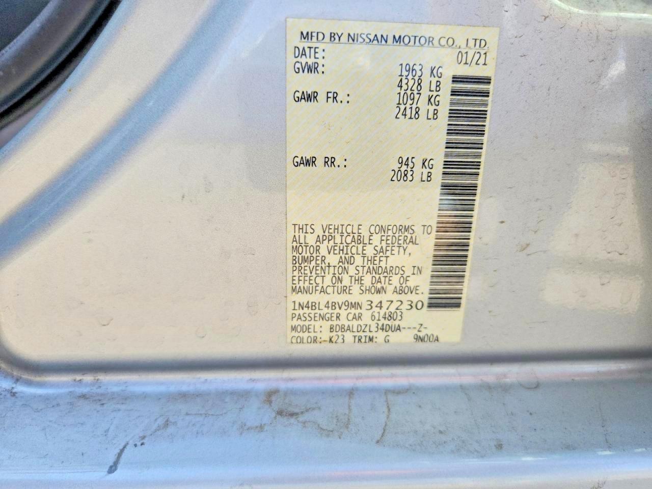 2021 NISSAN ALTIMA