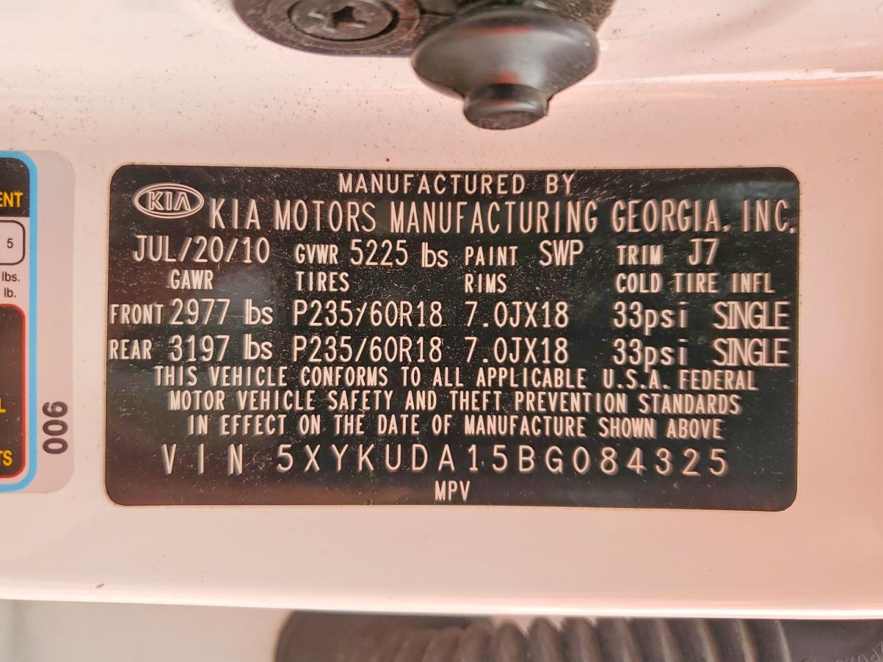 2011 KIA SORENTO