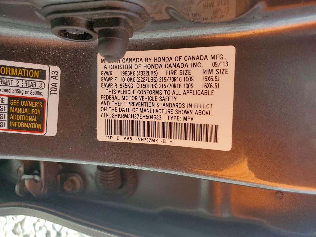 2014 HONDA CRV