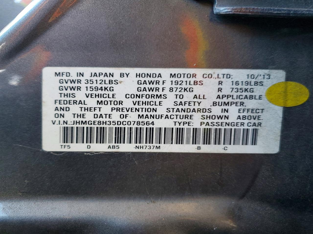 2013 HONDA FIT