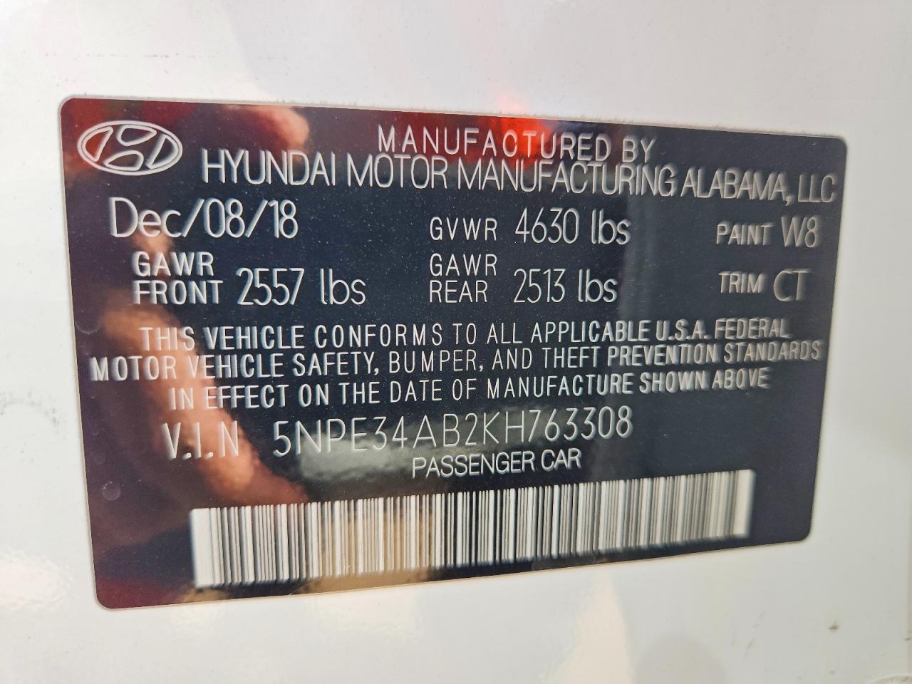 2019 HYUNDAI SONATA