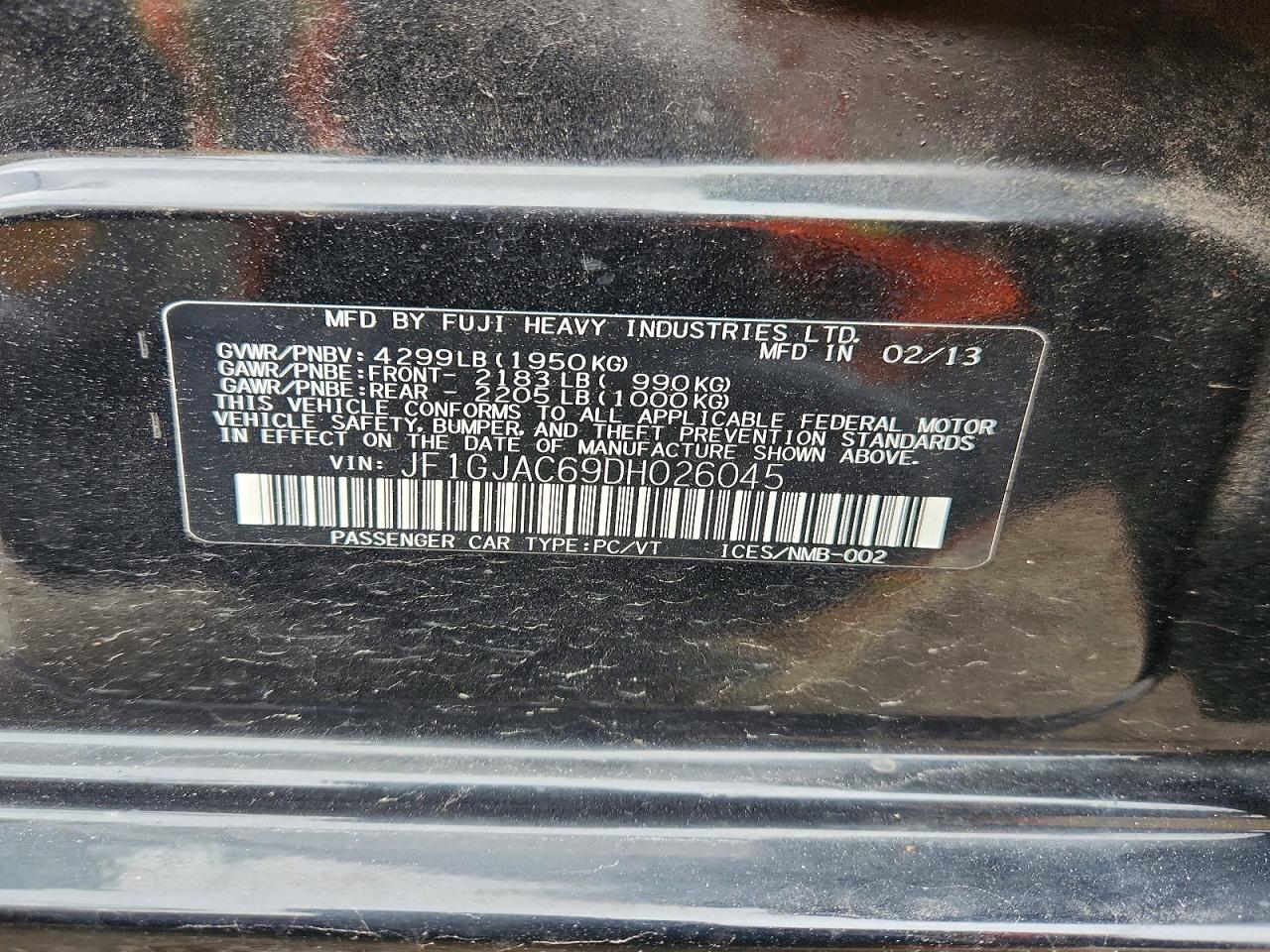 2013 SUBARU IMPREZA