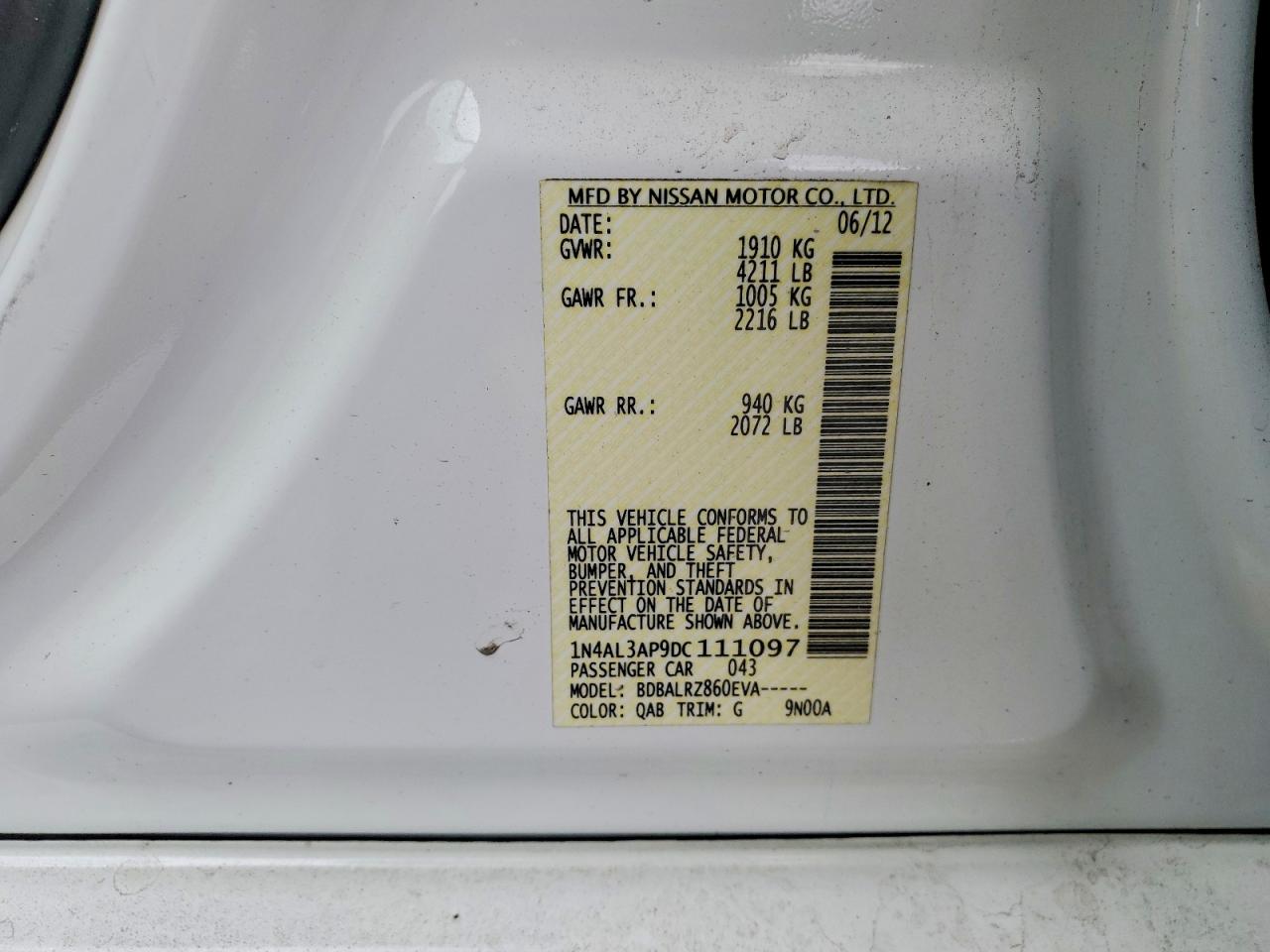 2013 NISSAN ALTIMA