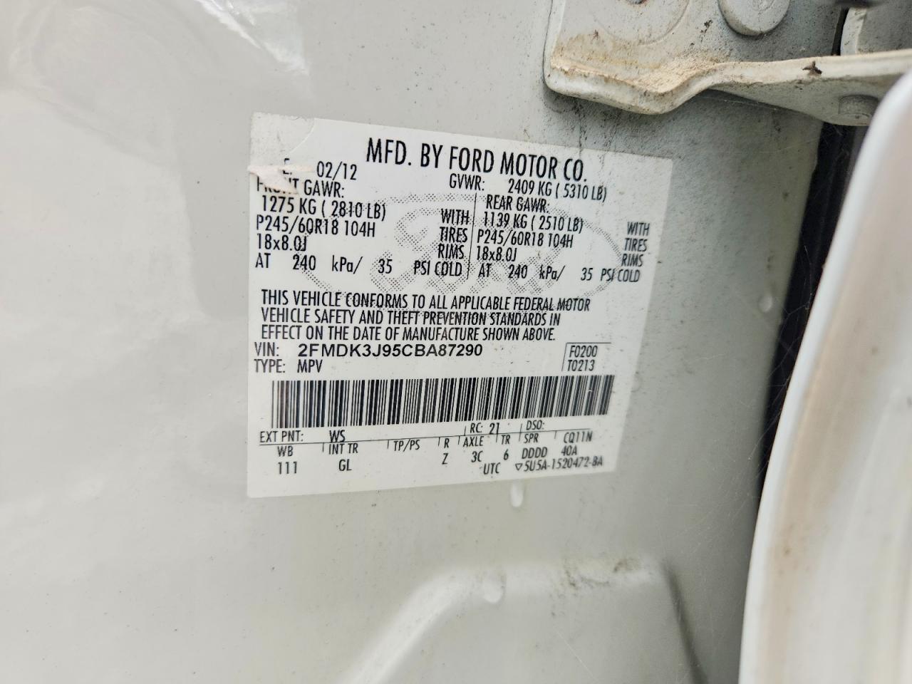 2012 FORD EDGE