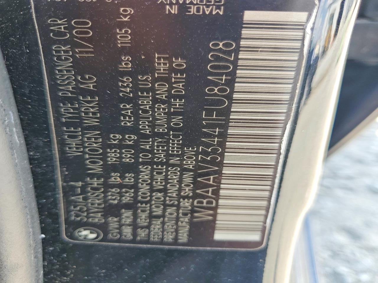 2001 BMW 3 SERIES