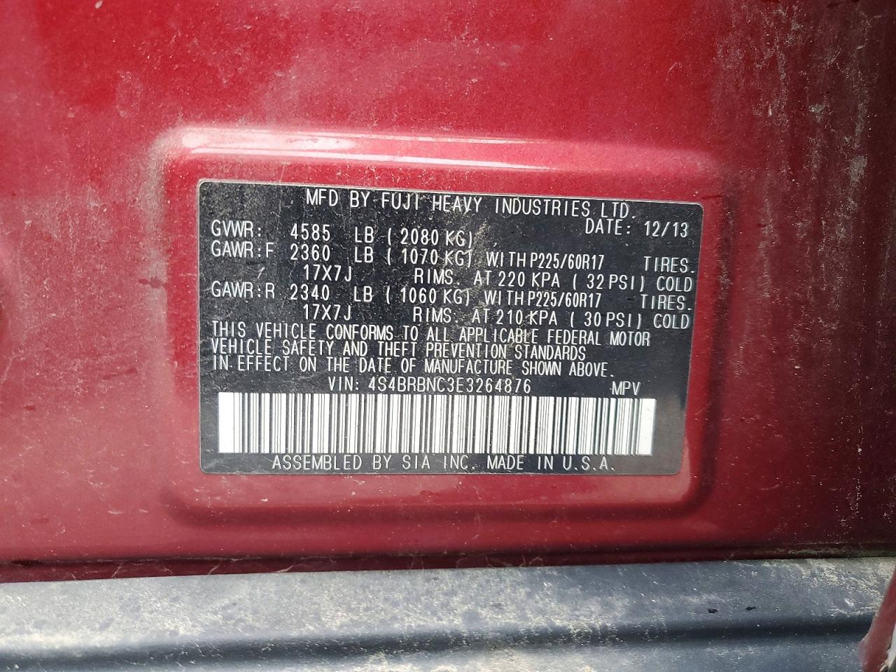 2014 SUBARU OUTBACK