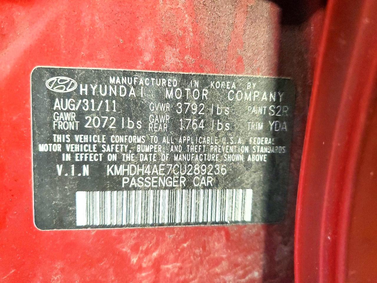 2012 HYUNDAI ELANTRA