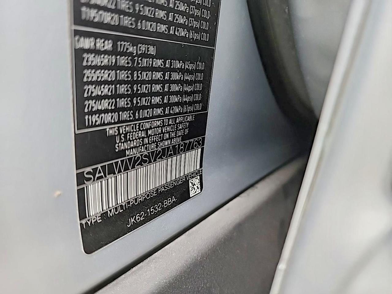 2018 LAND ROVER RANGEROVER
