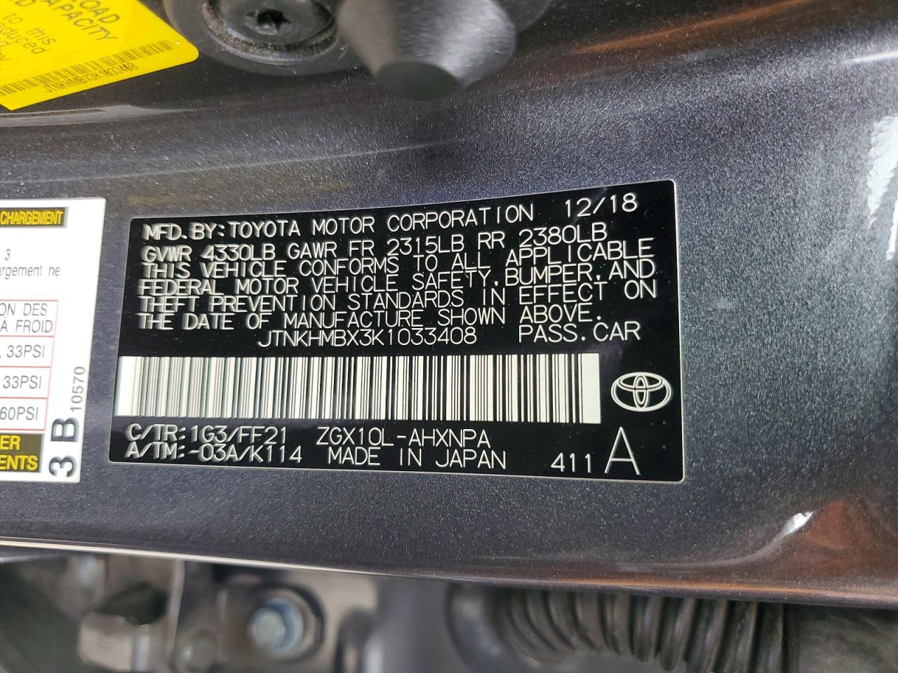2019 TOYOTA C-HR