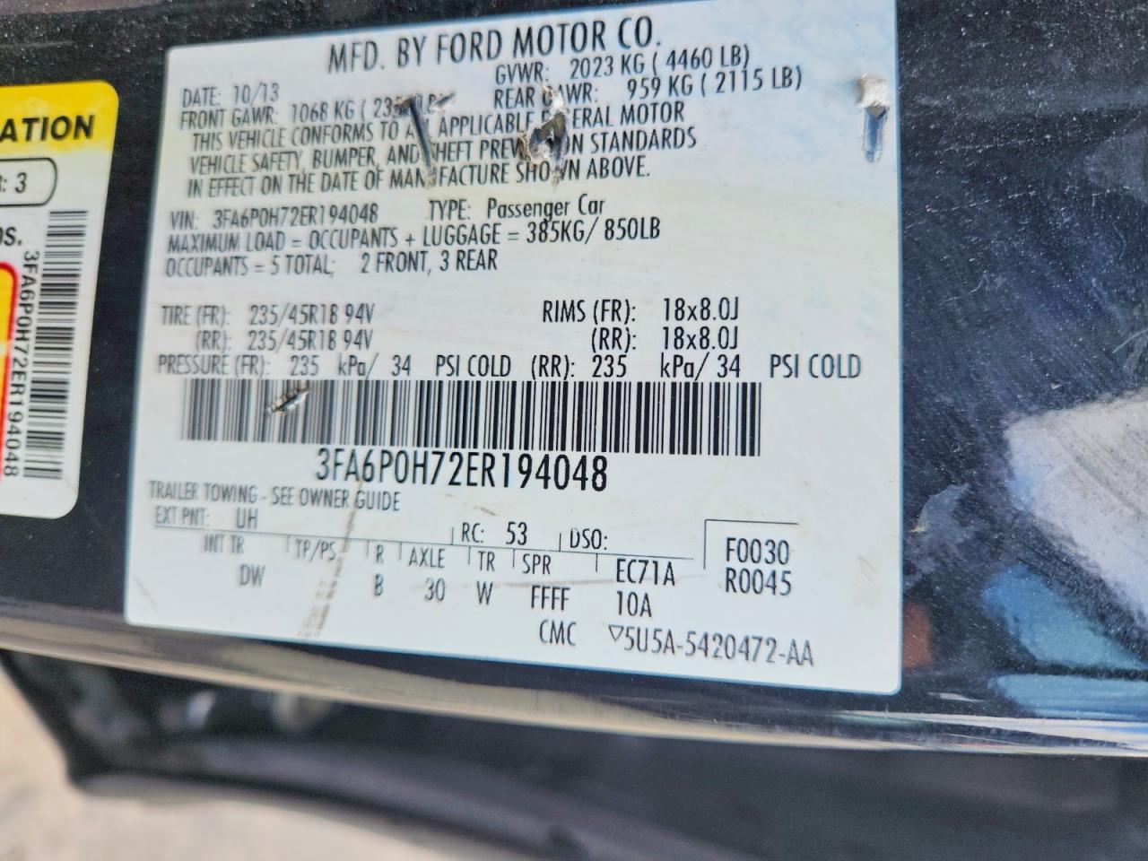 2014 FORD FUSION