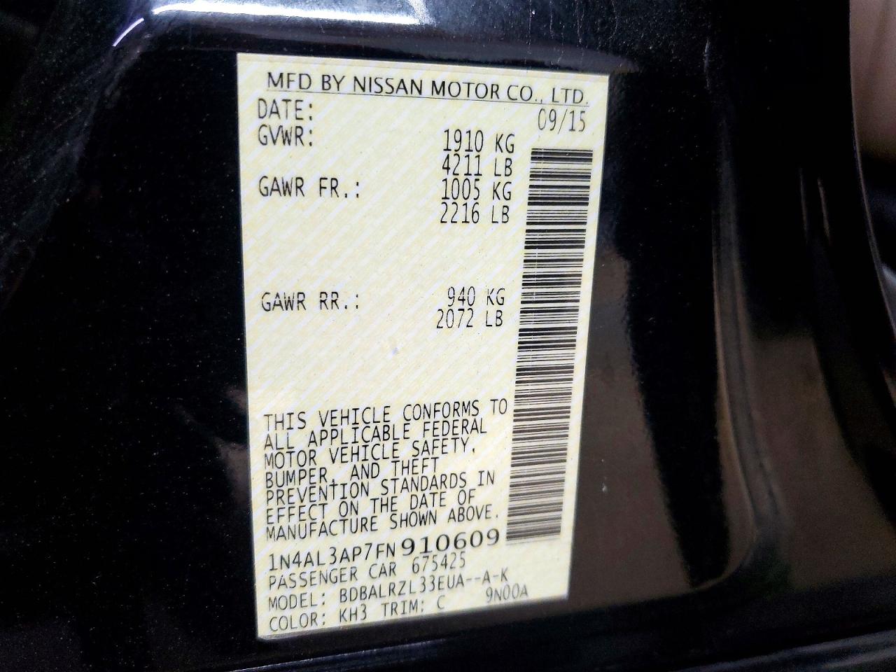 2015 NISSAN ALTIMA