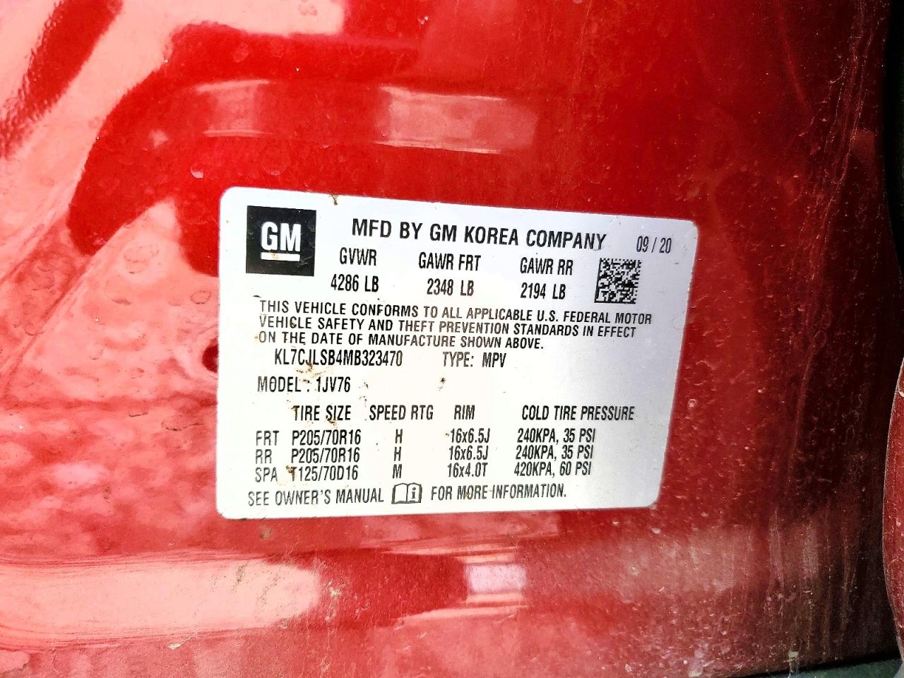 2021 CHEVROLET TRAX
