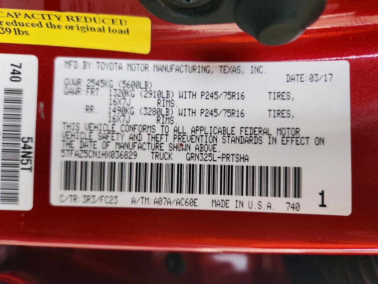 2017 TOYOTA TACOMA