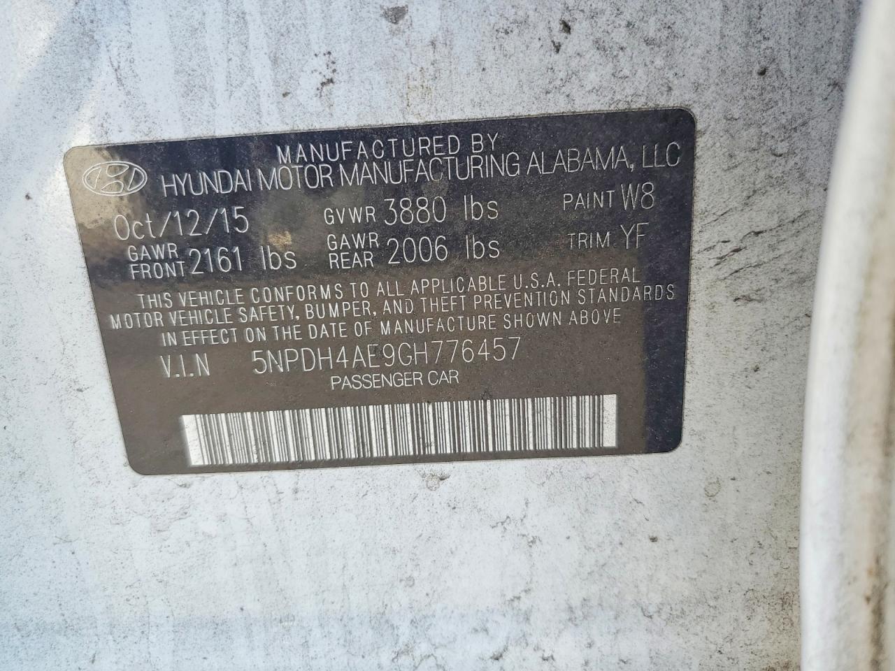 2016 HYUNDAI ELANTRA