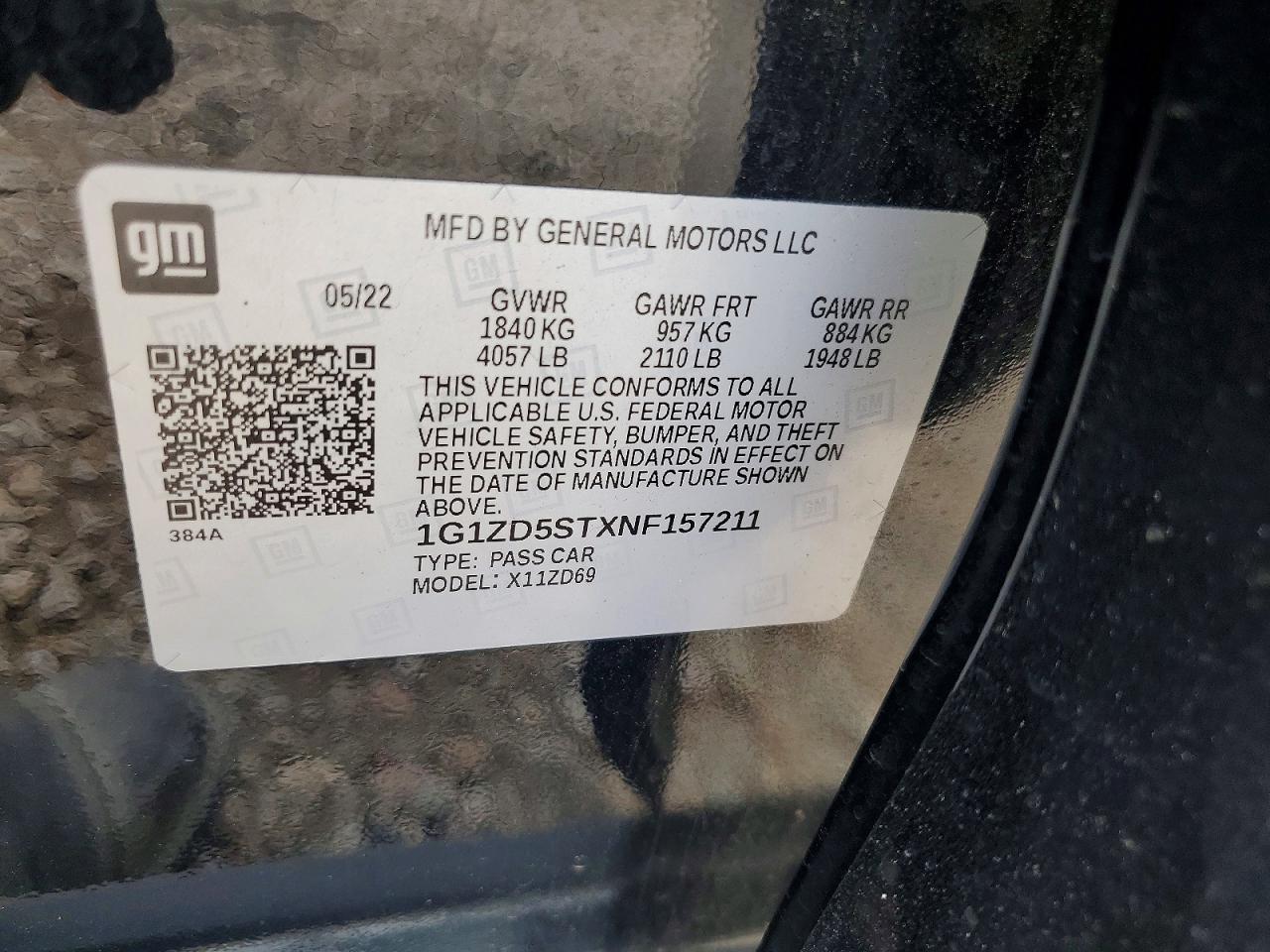 2022 CHEVROLET MALIBU
