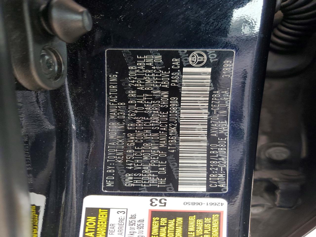 2018 TOYOTA CAMRY