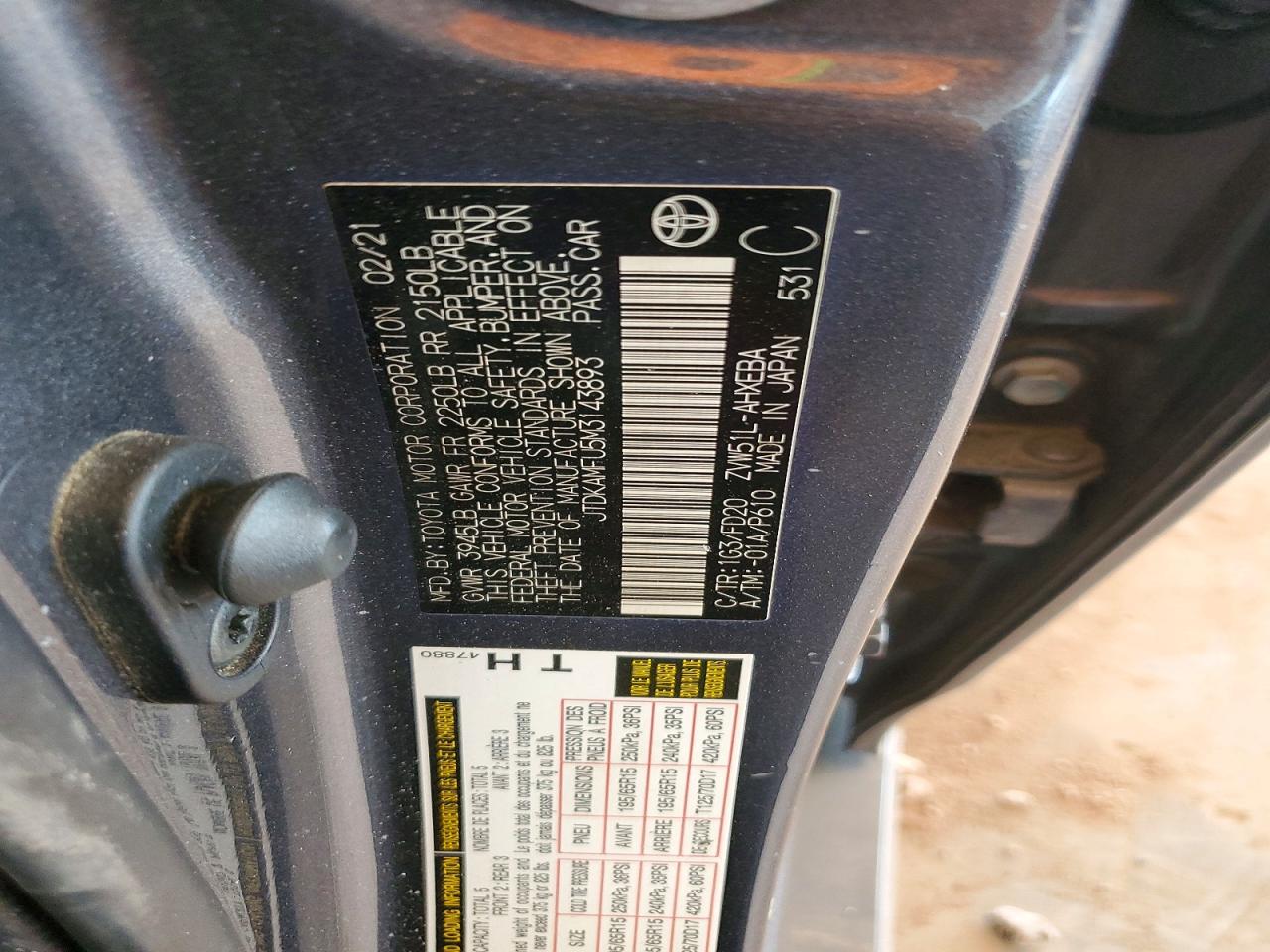 2021 TOYOTA PRIUS