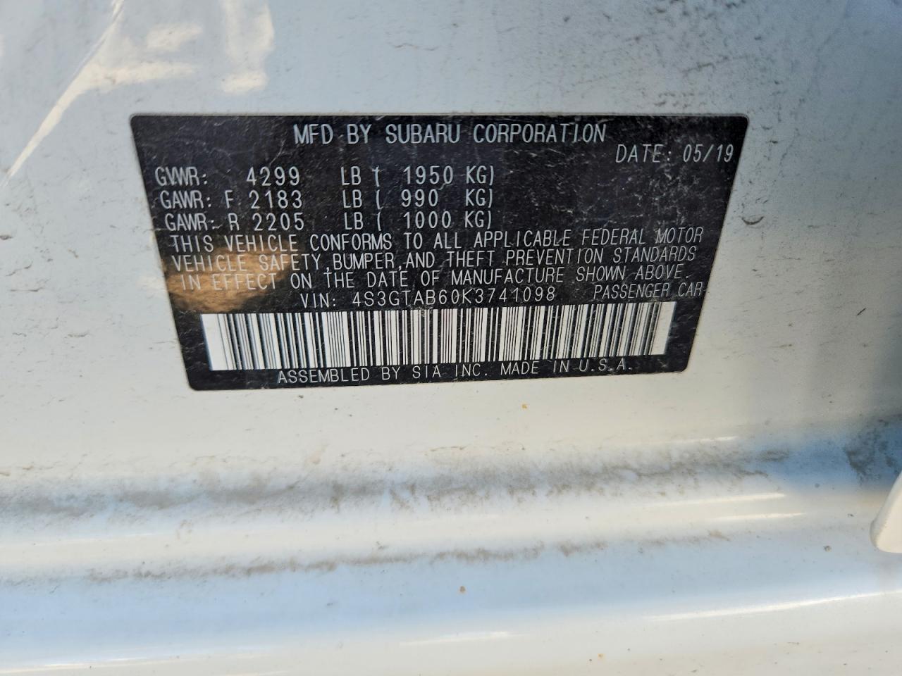 2019 SUBARU IMPREZA