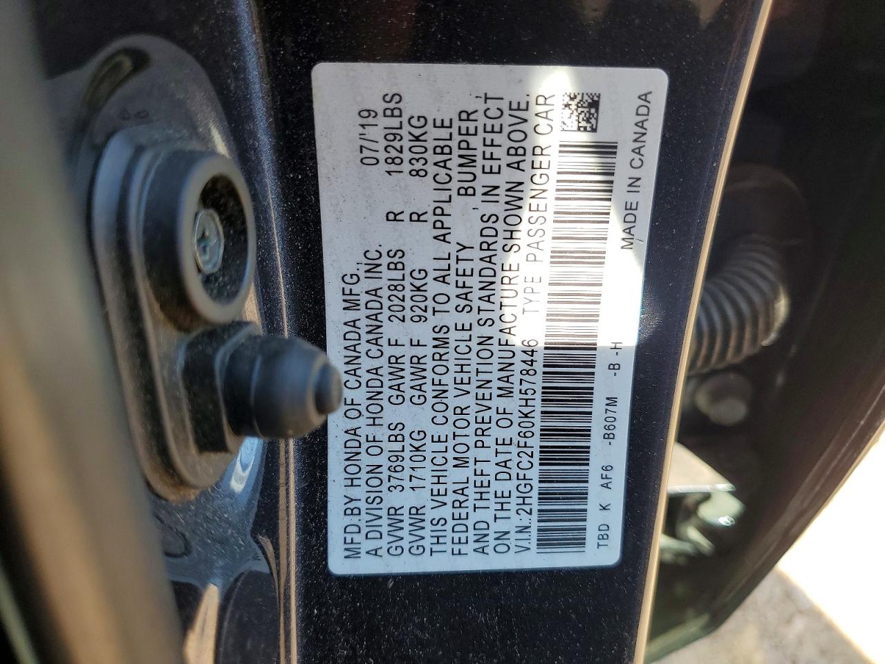 2019 HONDA CIVIC