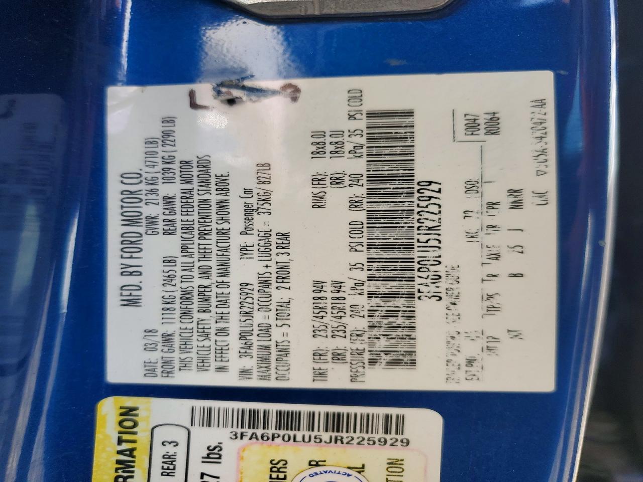 2018 FORD FUSION