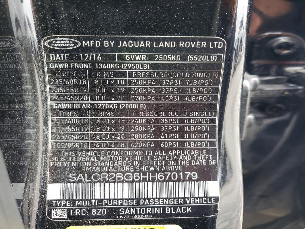 2017 LAND ROVER DISCOVERY