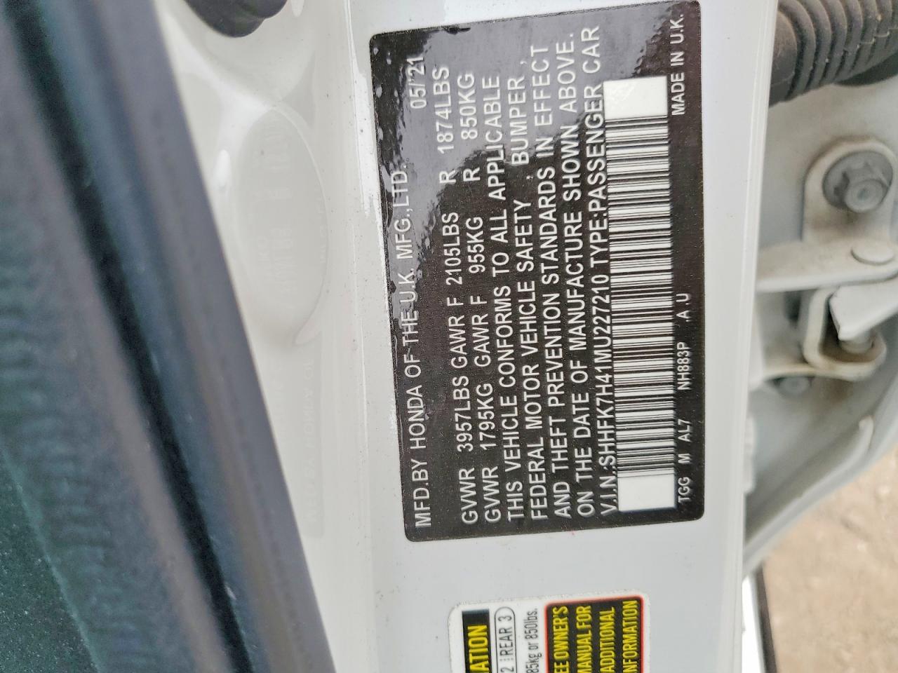 2021 HONDA CIVIC