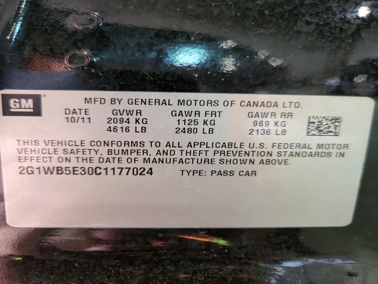 2012 CHEVROLET IMPALA