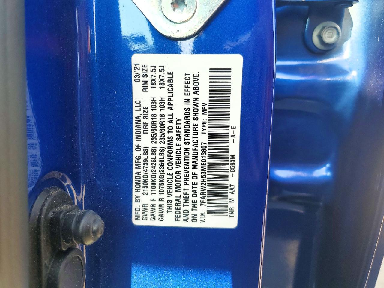 2021 HONDA CRV