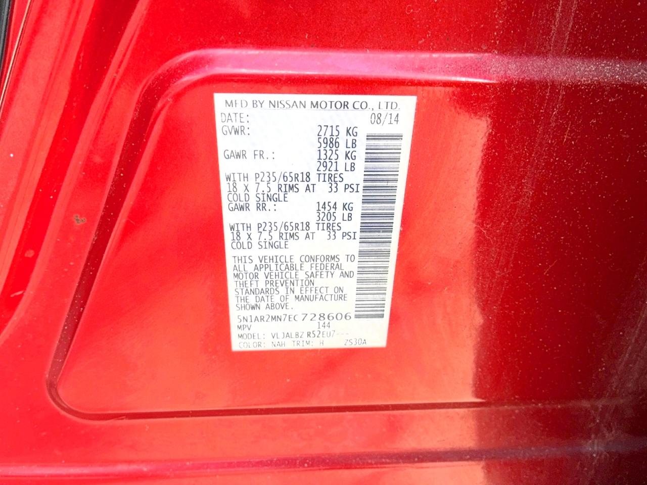 2014 NISSAN PATHFINDER