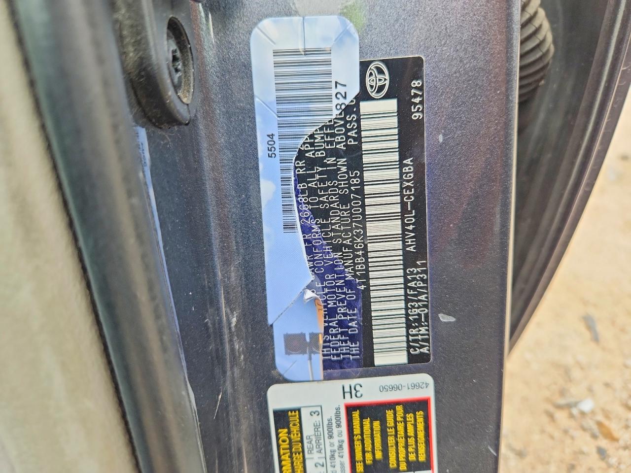 2007 TOYOTA CAMRY
