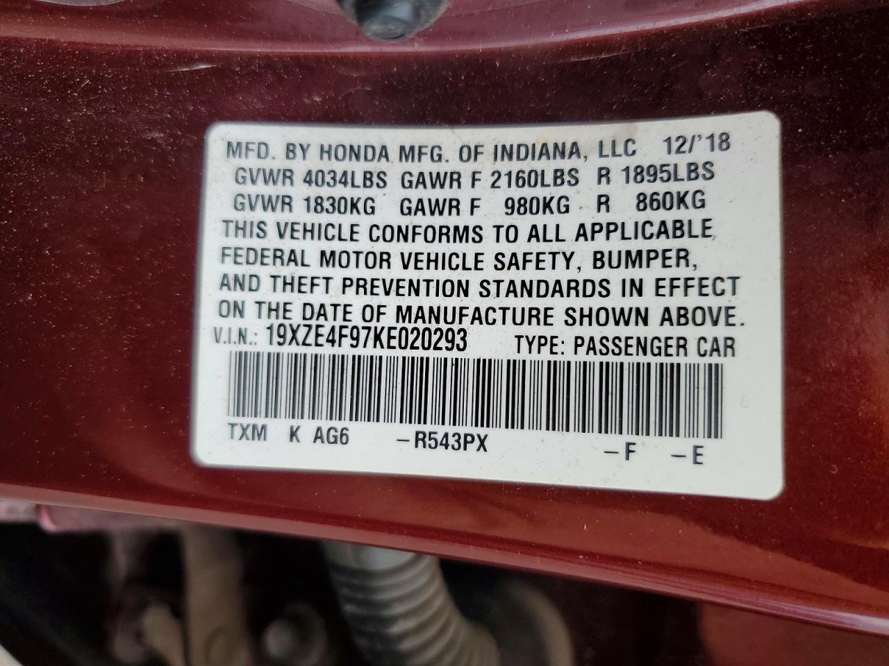2019 HONDA INSIGHT