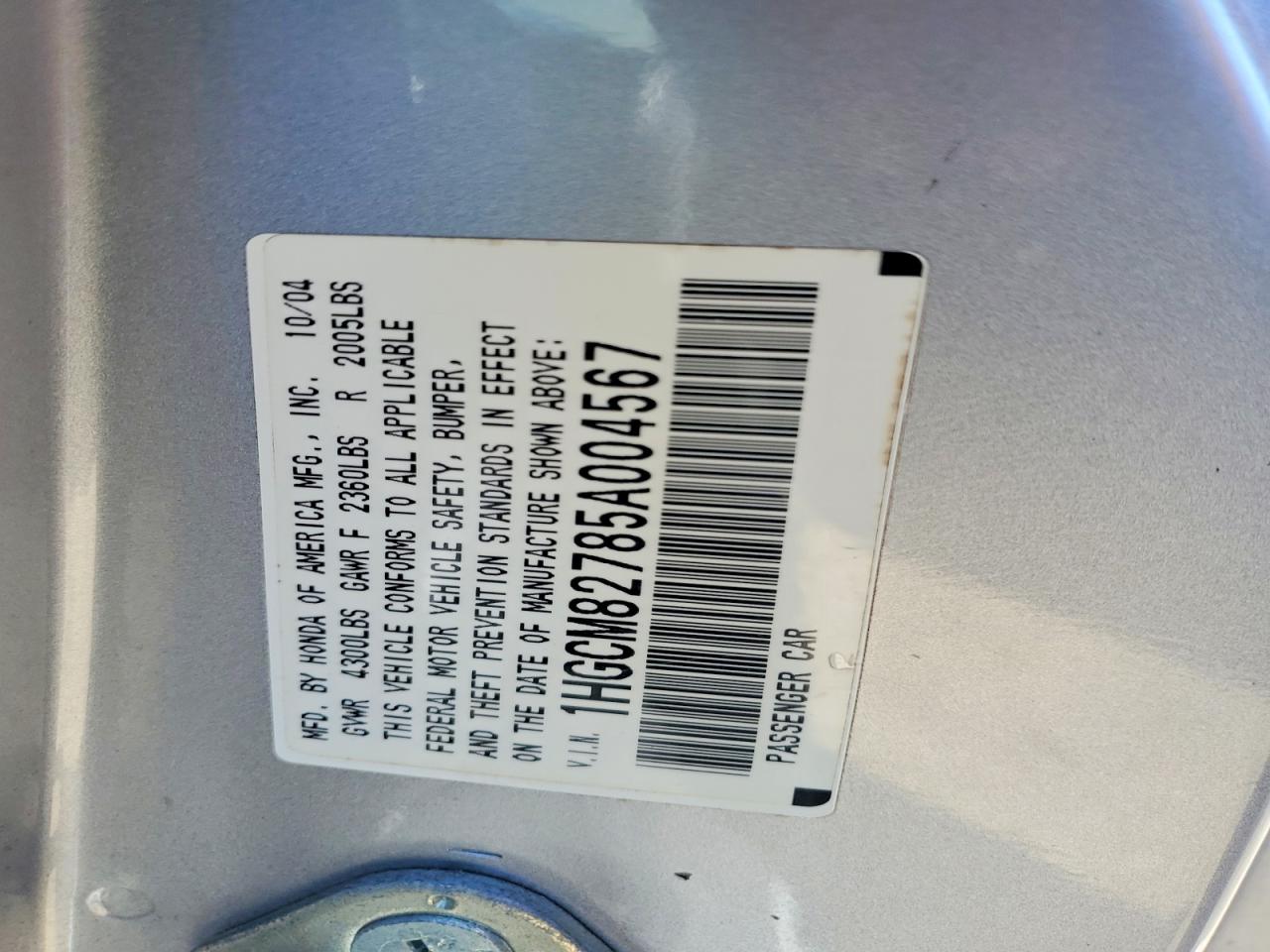 2005 HONDA ACCORD