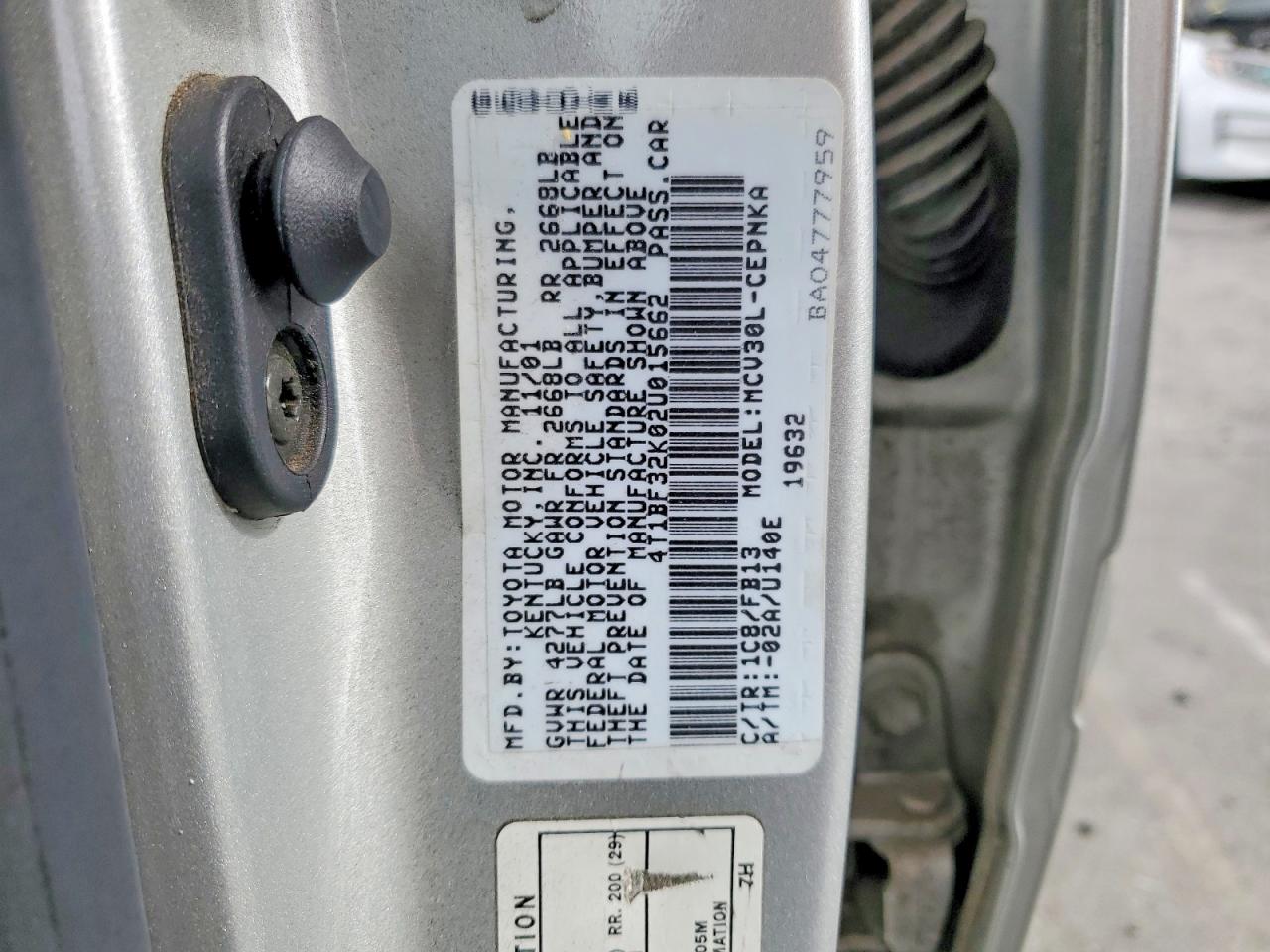 2002 TOYOTA CAMRY