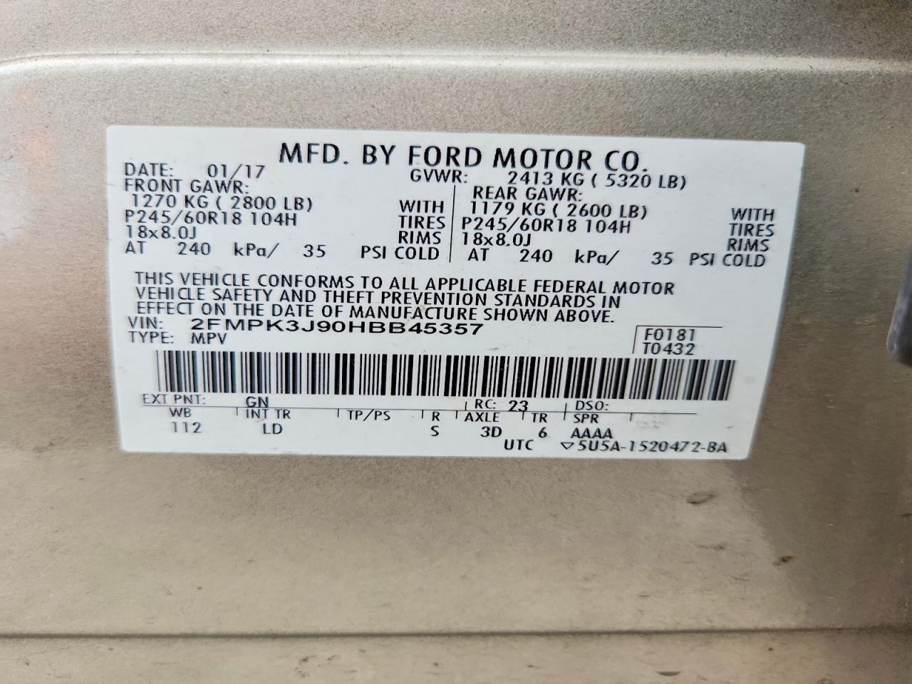 2017 FORD EDGE