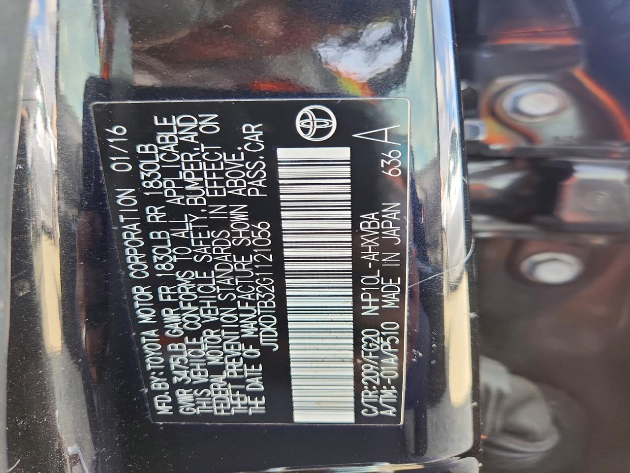 2016 TOYOTA PRIUS