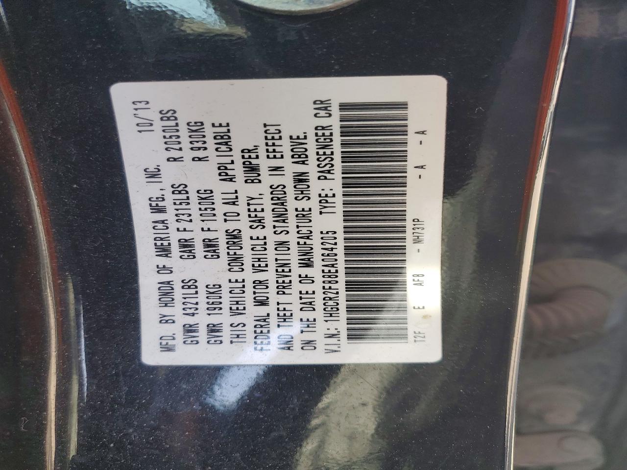 2014 HONDA ACCORD