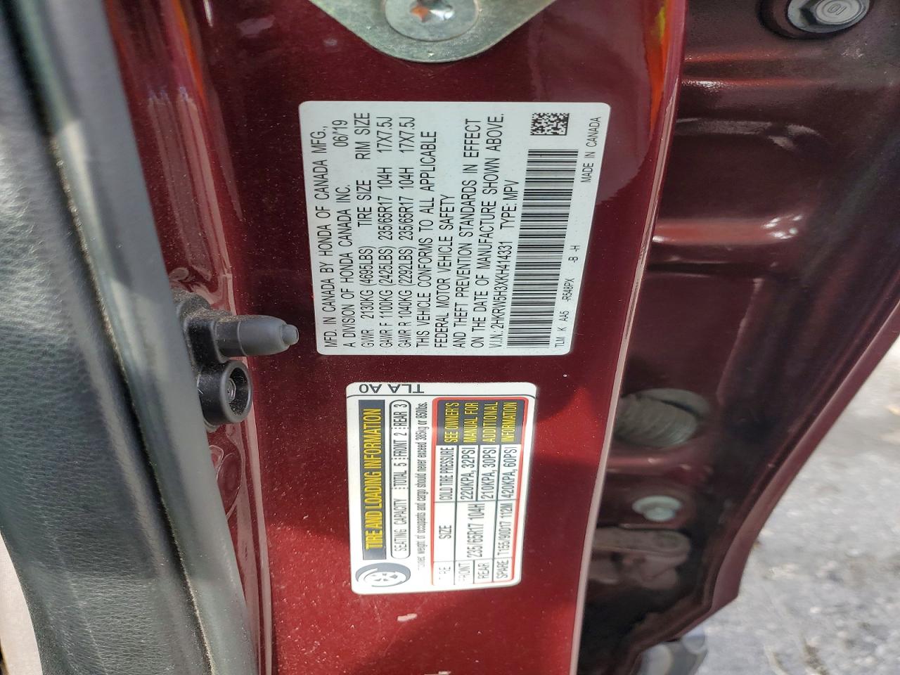 2019 HONDA CRV