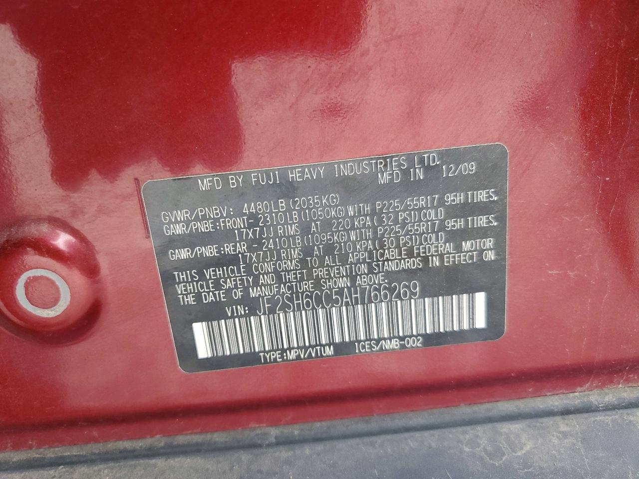 2010 SUBARU FORESTER