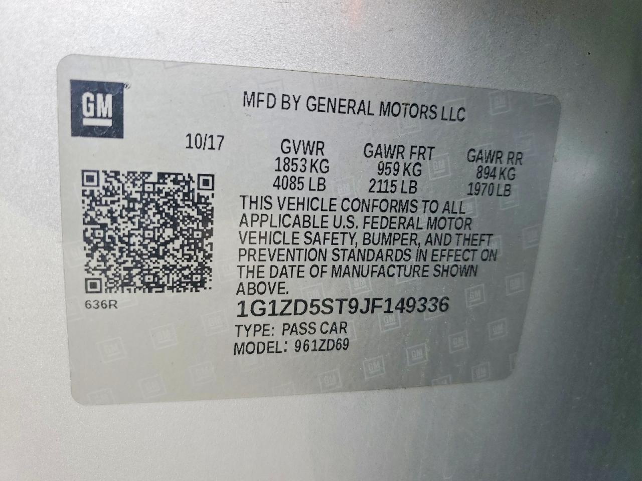 2018 CHEVROLET MALIBU